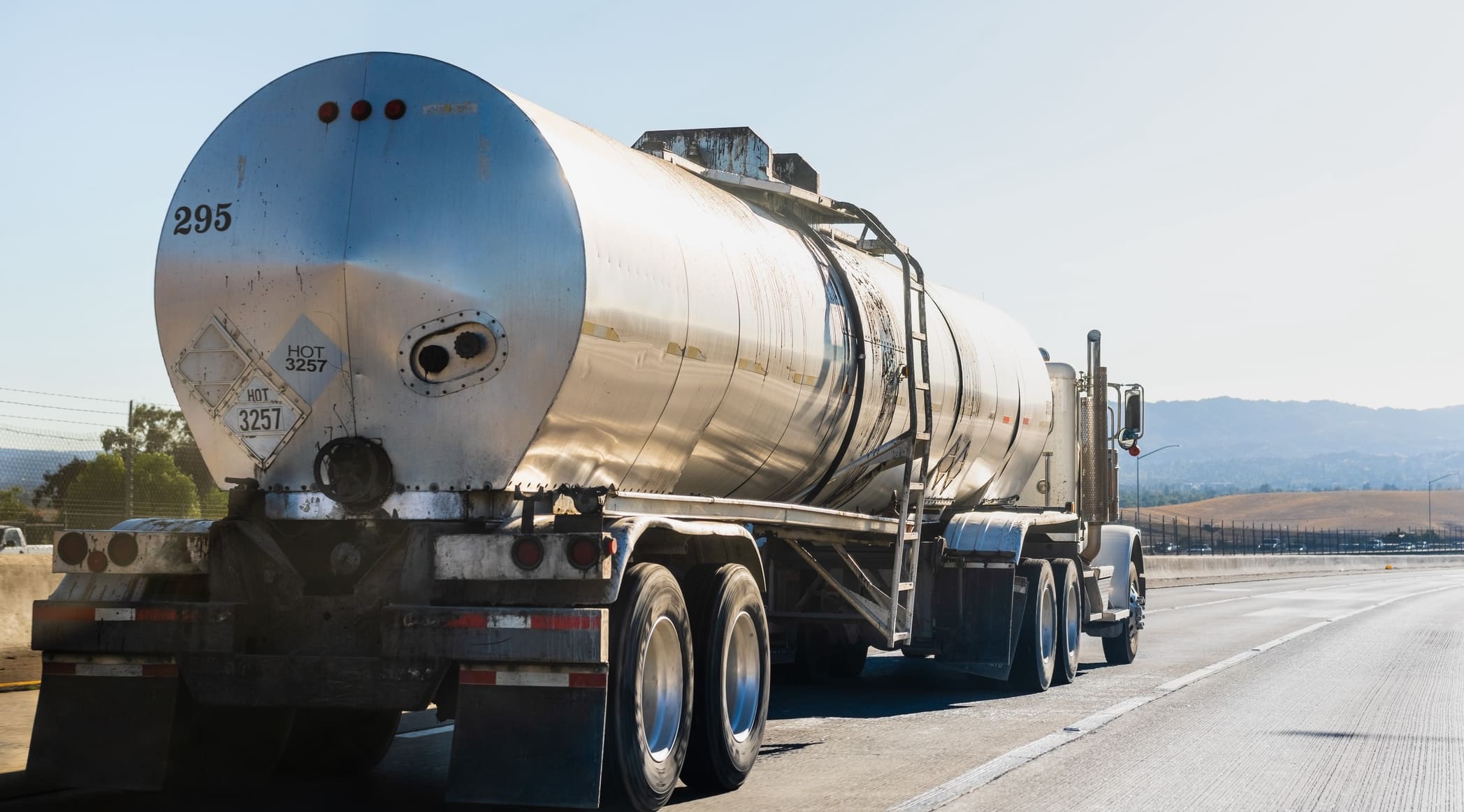 Tanker truck driving on the freeway